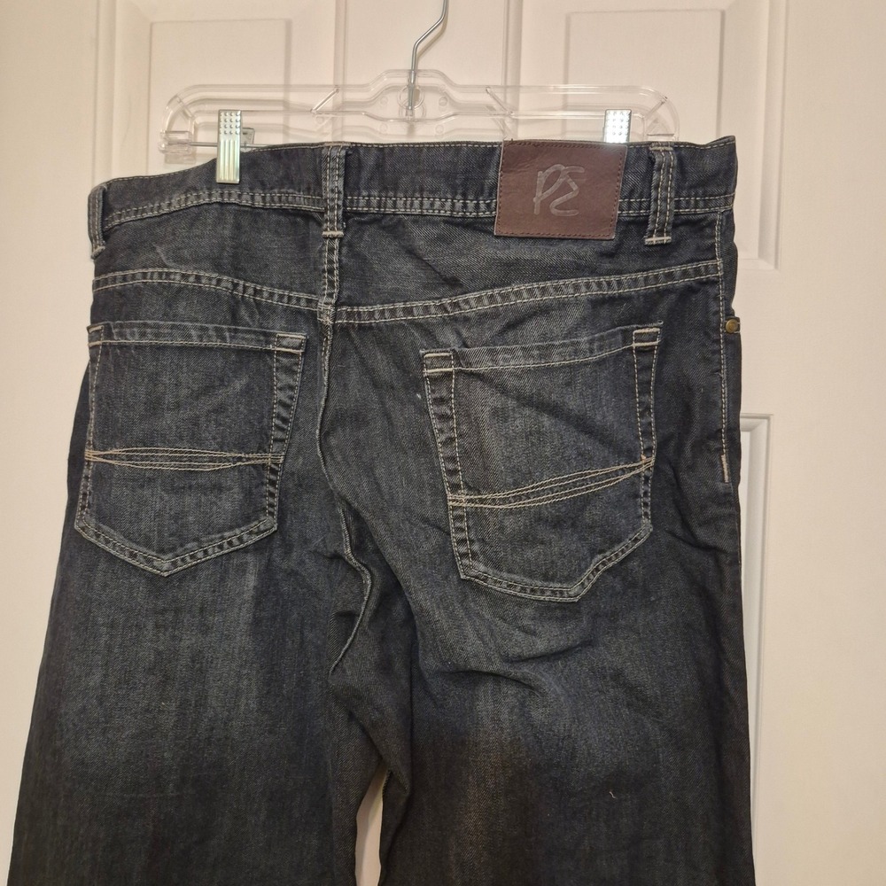 Perry Ellis Premium Denim Mens 38x30 Dark Wash Blue Straight Leg Jeans RN 37763 - Picture 5 of 6